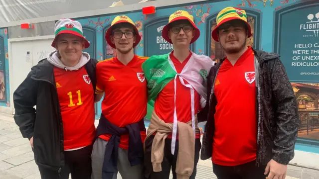 Four Welsh fans