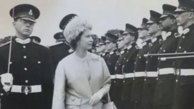 Queen and Prince Philip taking the stand at the Sandhurst Passing Out Parade