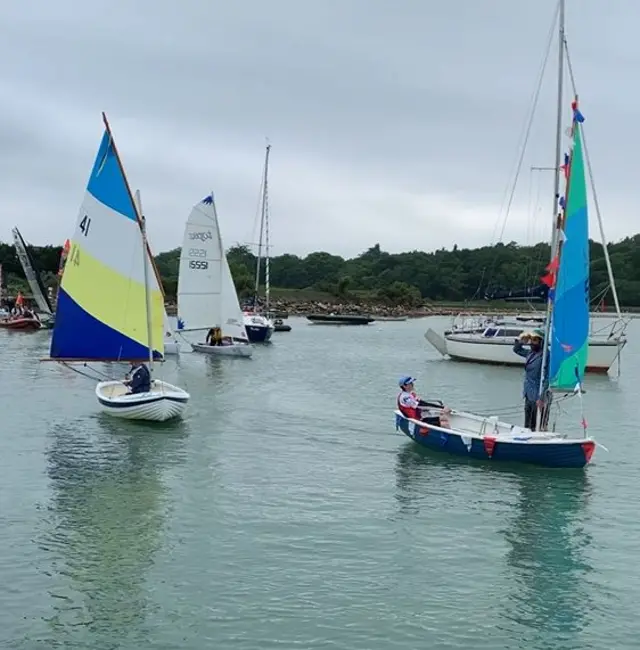 Sail past at the Royal Victoria Yacht Club