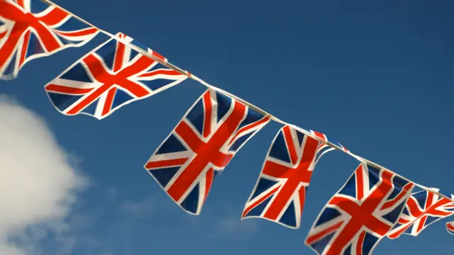 British flags and bunting decoration