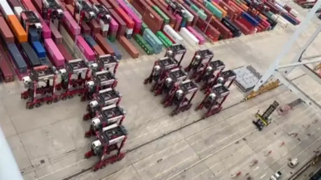 Containers 'arranged to say 70