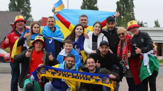 Wales and Ukraine fans