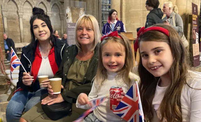 Family enjoying the celebrations in Peterborough Cathedral