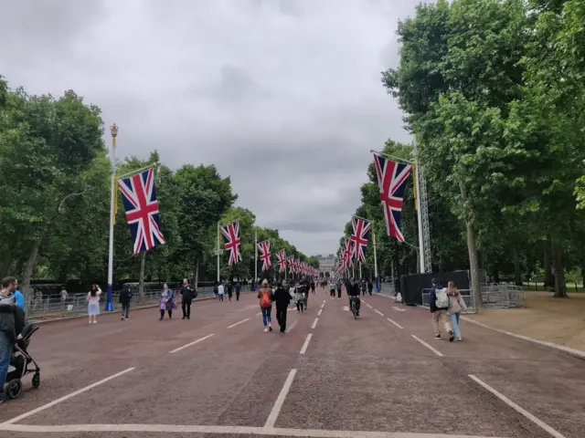 People walking along the Mall