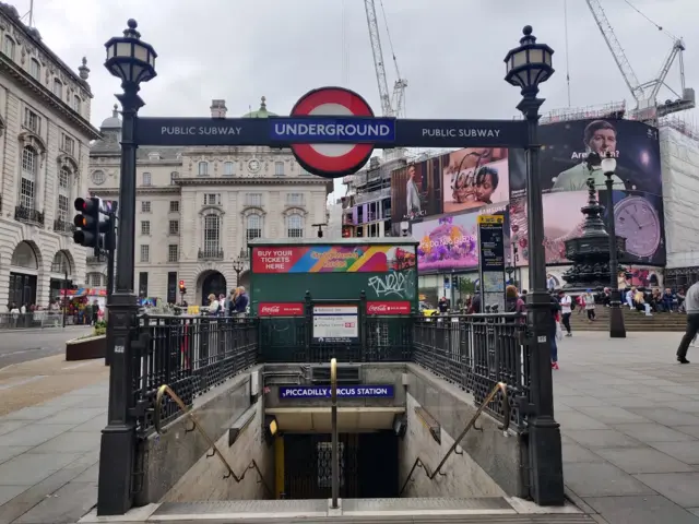 Closed gate at Piccadilly Circus