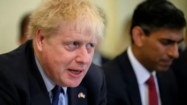 British Prime Minister Boris Johnson addresses his cabinet ahead of the weekly cabinet meeting in Downing Street, London