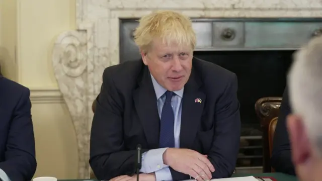 Boris Johnson at cabinet meeting