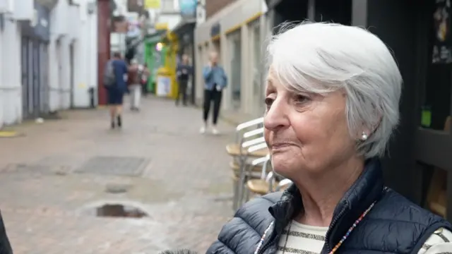 Member of the public Sandra Clark Remnant speaks to the BBC in Guildford