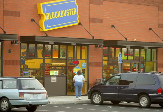 A Blockbuster video store in Wisconsin in 2004