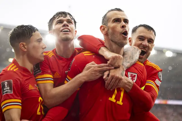 Wales players celebrate