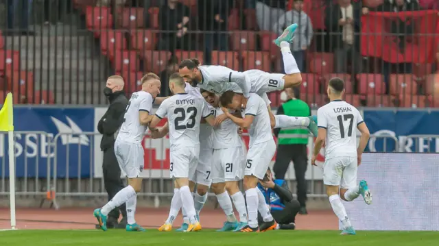 Kosovo celebrate a goal