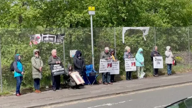 In April more than 100 people attended a vigil outside Queen Elizabeth University Hospital Glasgow