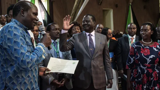 Azimio la Umoja (Aspiration to Unite) coalition presidential candidate Raila Odinga