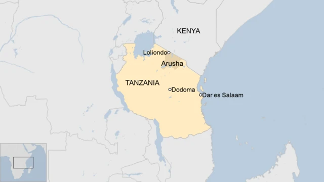 A map of Tanzania