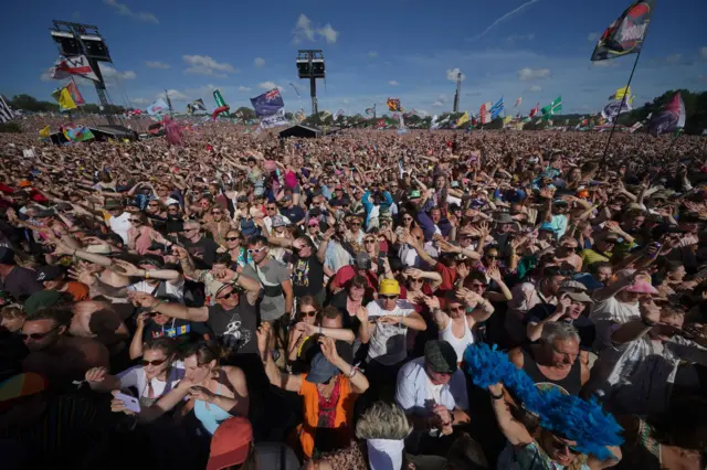 Crowds at Glastonbury Festival