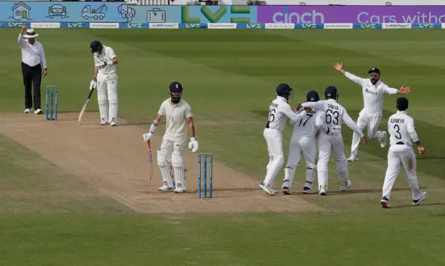 India celebrating against England