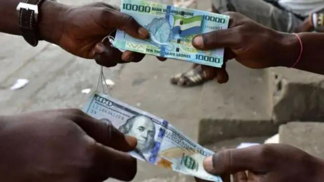 A money exchanger in Freetown, Sierra Leone - 2018