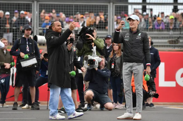 Lewis Hamilton and George Russell