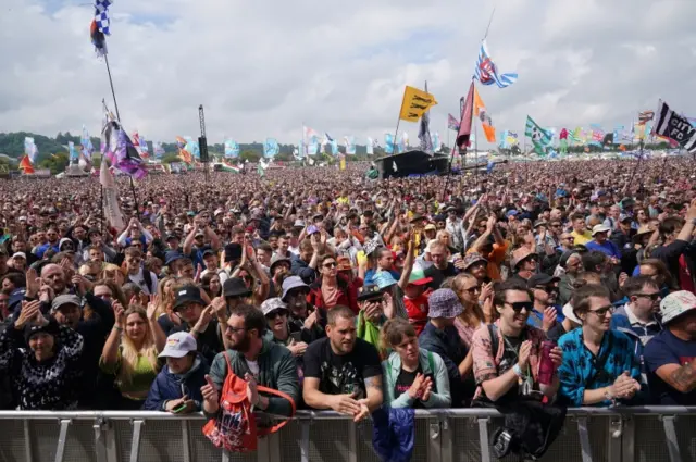 Crowds at last weekend's Glastonbury Festival