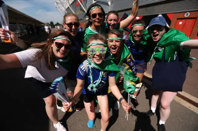 Northern Ireland's fans celebrating