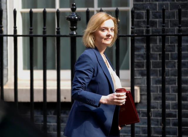 British Foreign Secretary Liz Truss arrives ahead of a weekly cabinet meeting at 10 Downing Street, in London, Britain July 5, 2022.