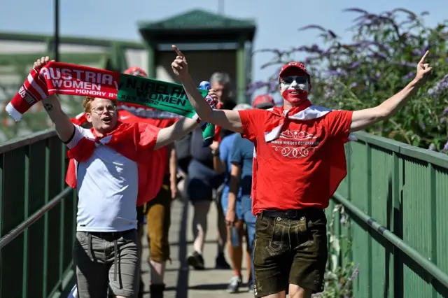 Austria fans in good spirit