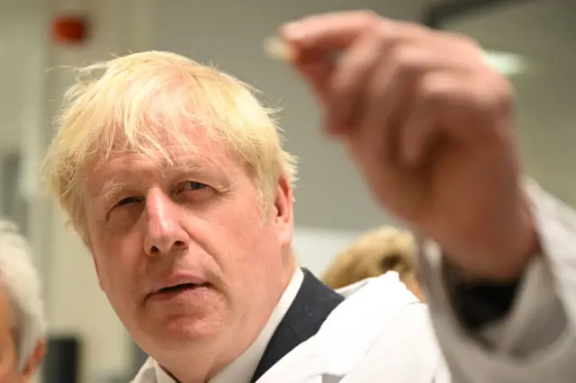 Boris Johnson visits the Francis Crick Institute on July 11, 2022 in London, England