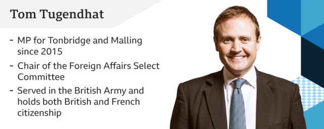 This infographic shows some details about Tom Tugendhat's career