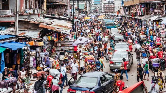 Crowded street in Lagos