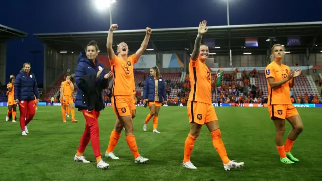 Netherlands celebrate win over Portugal