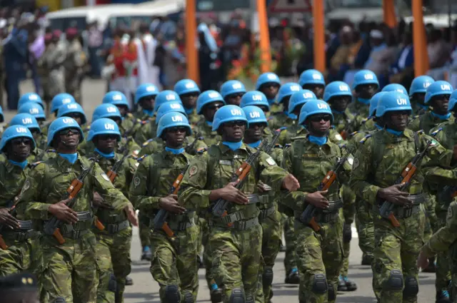 Ivorian soldiers of the UN peacekeeping mission in Mali (Minusma) in 2019