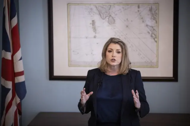 Penny Mordaunt speaking as she made her pitch for the Tory leadership