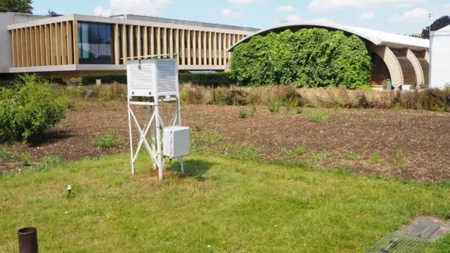 Weather station at Cambridge University Botanic Garden