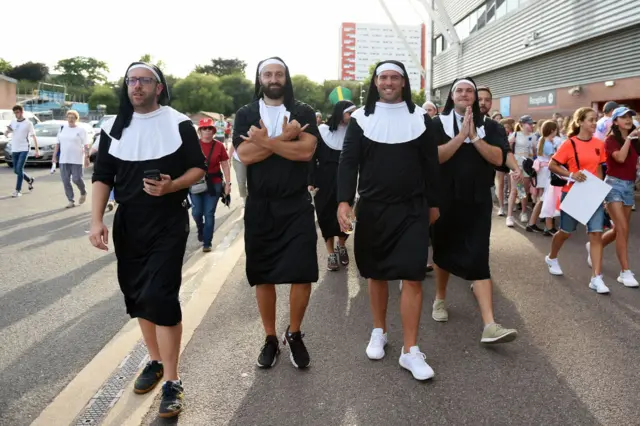 Nuns at England v Northern ireland game