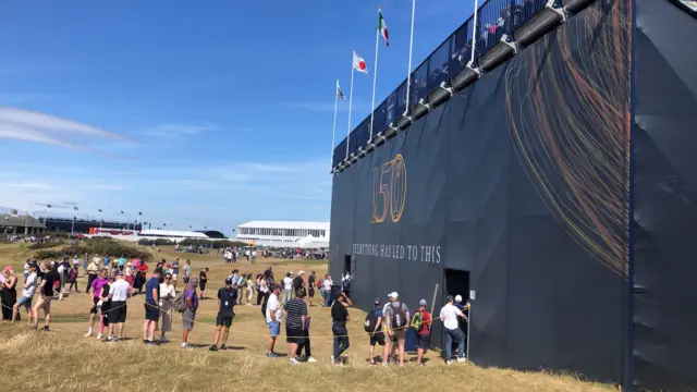 Queues to get into stand at St Andrews