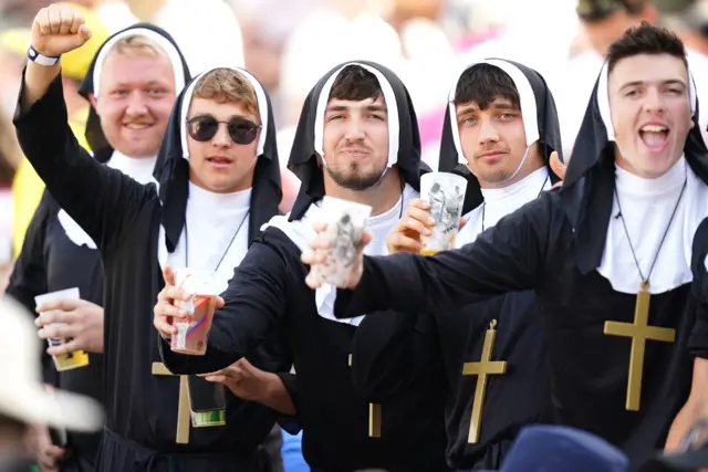 A group of fancy dress nuns at Finals Day