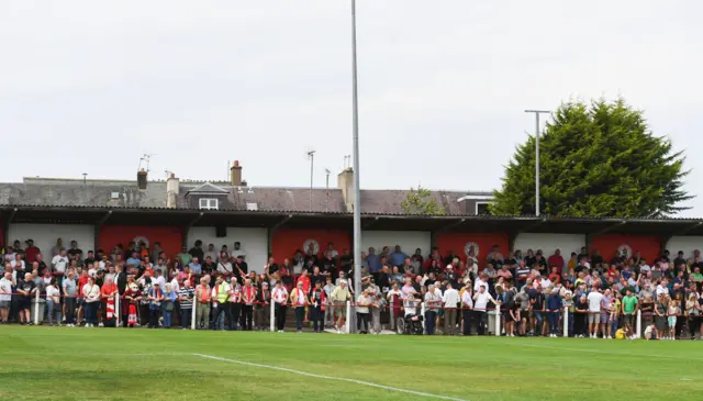 Supporters attending Bonnyrigg Rose v Hibernian