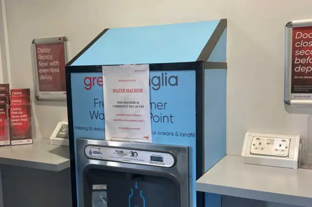 Water machine at Ipswich station