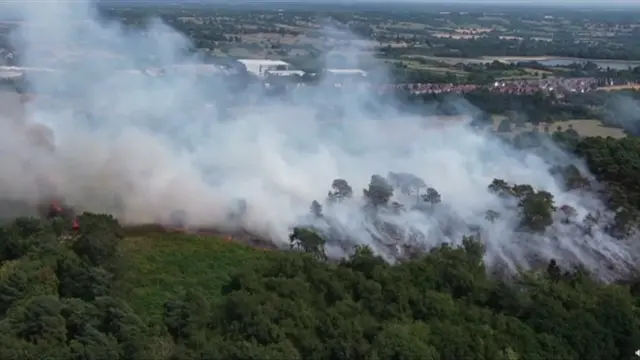 Wildfire near Birmingham