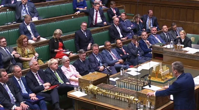 Keir Starmer faces the Conservative benches in the Commons