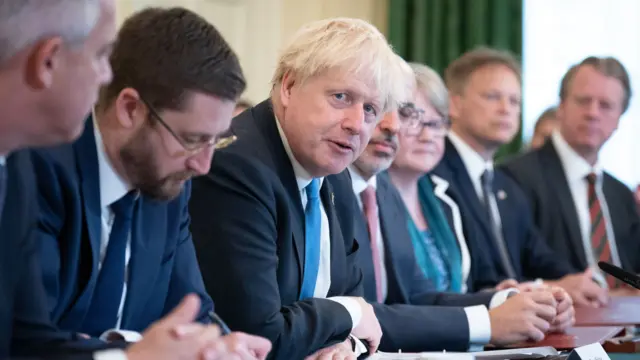 Boris Johnson during a Cabinet meeting