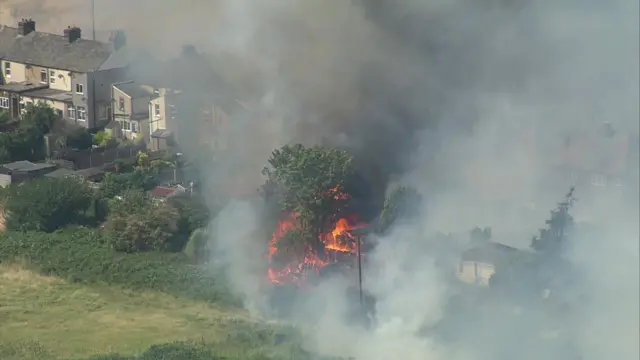 A tree on fire in Wennington