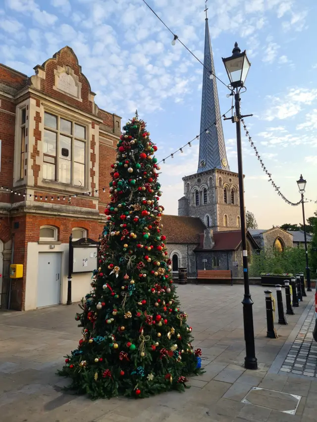 A Christmas tree in Hemel Hempstead