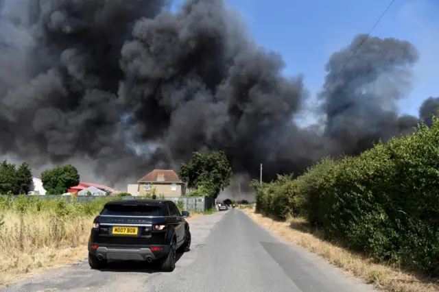 Fire in Rainham, UK