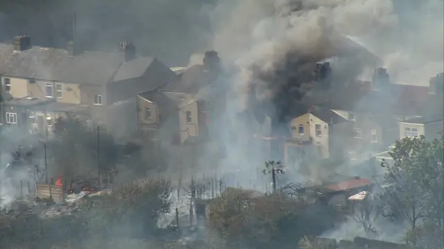 Homes on fire in Wennington, east London