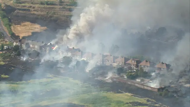 Homes on fire in Wennington, east London