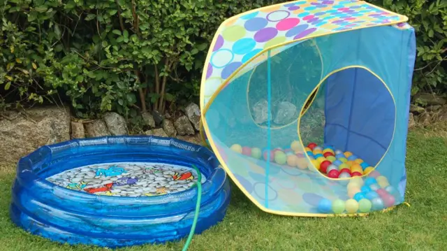 Paddling pool and garden toys