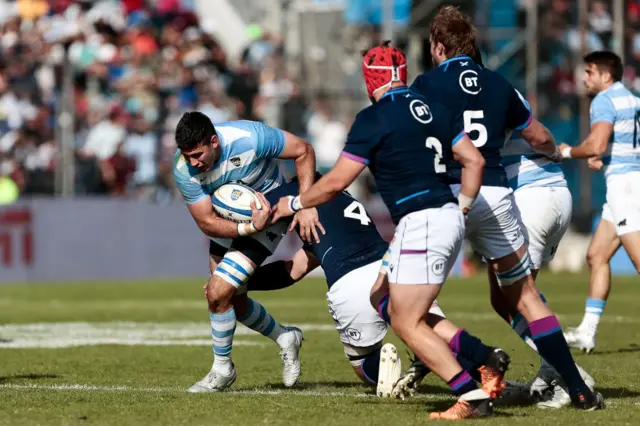 Grant Gilchrist makes the tackle