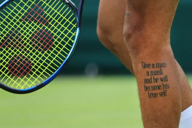 Nick Kyrgios tattoo on his leg