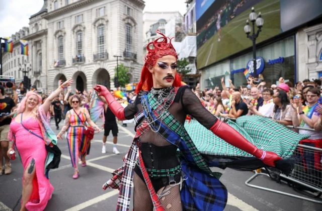 People take part in the 2022 Pride Parade in London